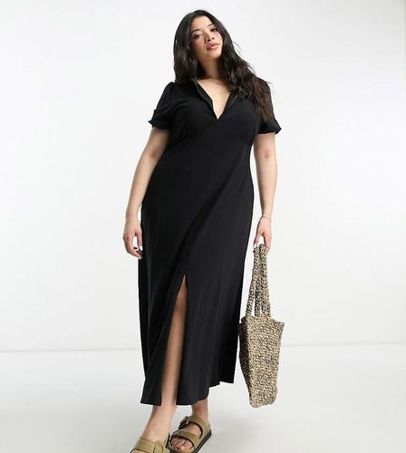 ASOS DESIGN Curve - Vestito da giorno midi con colletto - ASOS Curve - Modalova