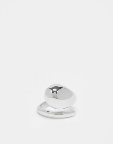 Anello argentato con design avvolgente a bolla - ASOS DESIGN - Modalova