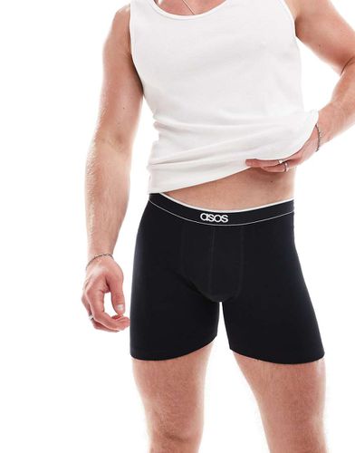 Boxer aderenti taglio lungo neri - ASOS DESIGN - Modalova