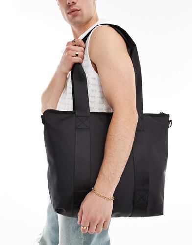 Borsa shopping gommata nera - ASOS DESIGN - Modalova