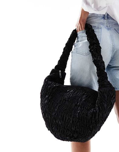 Borsa shopping grande arricciata nera - ASOS DESIGN - Modalova