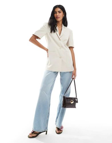 Blazer oversize coupe carrée à manches courtes - Taupe - Asos Design - Modalova