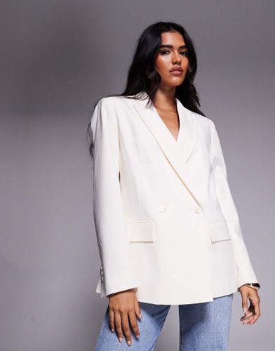 Blazer à double boutonnage - Crème - Asos Design - Modalova