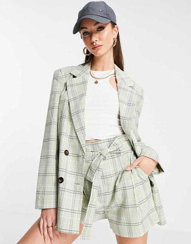 Blazer da abito dad fit verde a quadri - ASOS DESIGN - Modalova