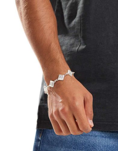 Bracciale argentato con design a maglie geometriche - ASOS DESIGN - Modalova