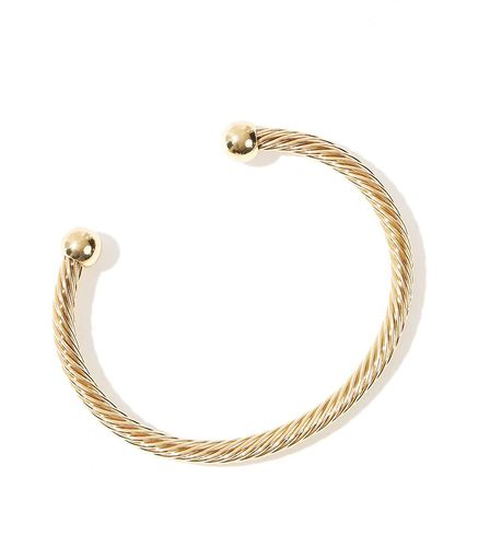 Bracciali a fascia placcato 14k intrecciato con sfera - ASOS DESIGN - Modalova