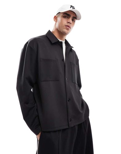 Giacca oversize nera in tessuto scuba - ASOS DESIGN - Modalova