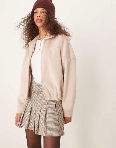 Giacca bomber in lana morbidissima beige - ASOS DESIGN - Modalova