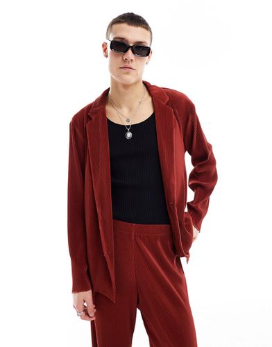 Giacca da abito oversize extra larga rossa plissé - ASOS DESIGN - Modalova