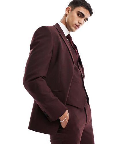 Giacca da abito slim bordeaux - ASOS DESIGN - Modalova