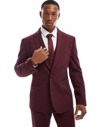 Giacca da abito slim bordeaux - ASOS DESIGN - Modalova