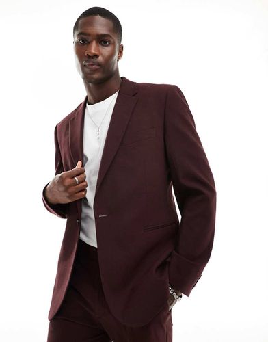 Giacca da abito slim bordeaux - ASOS DESIGN - Modalova