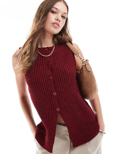 Gilet in maglia bordeaux - ASOS DESIGN - Modalova