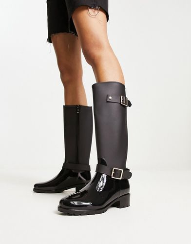 Ginny - Stivali da pioggia stile equitazione neri - ASOS DESIGN - Modalova