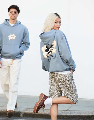 Disney - Felpa con cappuccio oversize squadrata unisex grigia con stampa di Topolino - ASOS DESIGN - Modalova