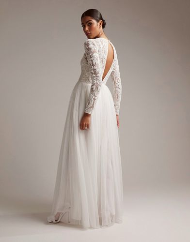 Elizabeth - Vestito da sposa a maniche lunghe con corpino con perline - ASOS DESIGN - Modalova