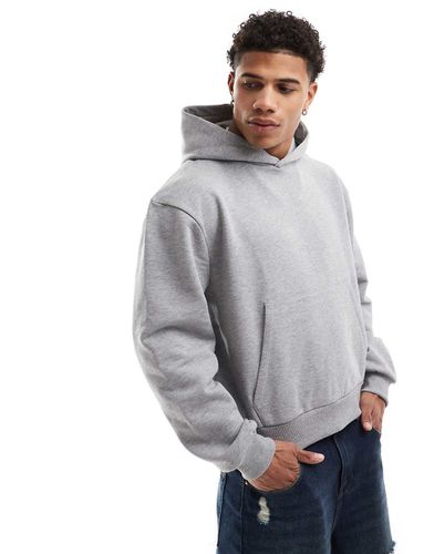 Felpa con cappuccio squadrata pesante mélange oversize 400 gsm - ASOS DESIGN - Modalova