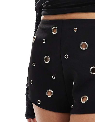 Hotpants neri con occhielli - ASOS DESIGN - Modalova