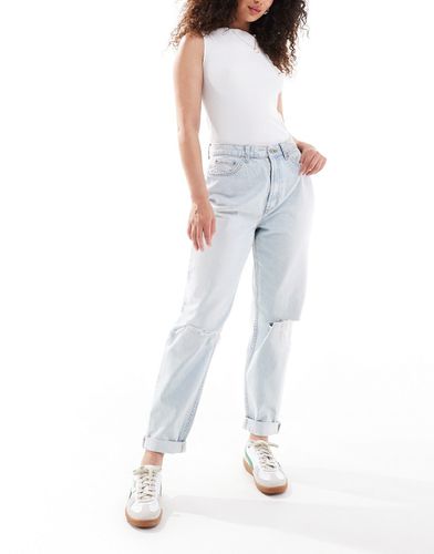 Hourglass - Mom jeans azzurri taglio comodo con strappi - ASOS DESIGN - Modalova