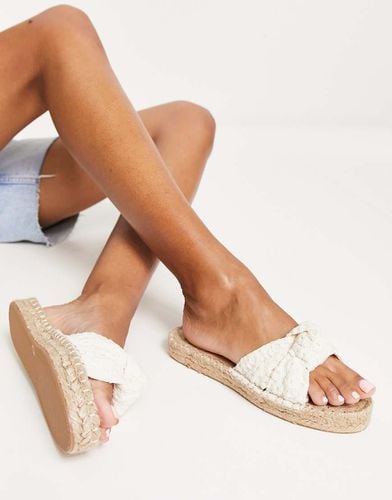 Jade - Sabot stile espadrilles color neutro con nodo - ASOS DESIGN - Modalova