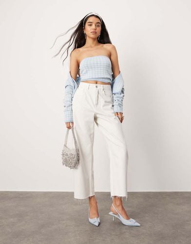 Jeans con gamba cilindrica écru con linguetta in vita - ASOS DESIGN - Modalova