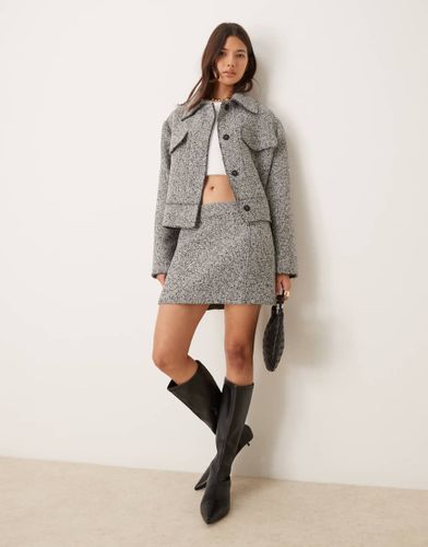 Jupe d'ensemble en bouclé - Noir et blanc - Asos Design - Modalova