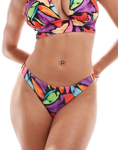 Lillie - Slip bikini stile perizoma sgambati con stampa astratta - ASOS DESIGN - Modalova