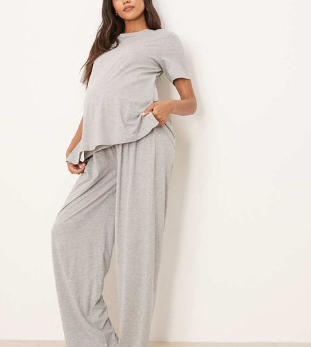 ASOS DESIGN Maternity - Mix & Match - Pantalon de pyjama en coton - Gris chiné - Asos Maternity - Modalova