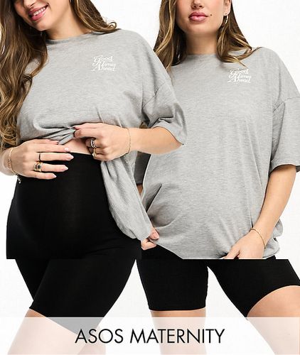 ASOS DESIGN Maternity - Confezione da 2 pantaloncini leggings basic neri - ASOS Maternity - Modalova