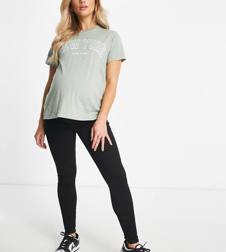 ASOS DESIGN Maternity - Jeans skinny neri con fascia sopra il pancione - ASOS Maternity - Modalova