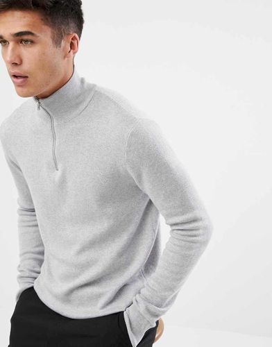 Maglione di media pesantezza con zip corta - ASOS DESIGN - Modalova