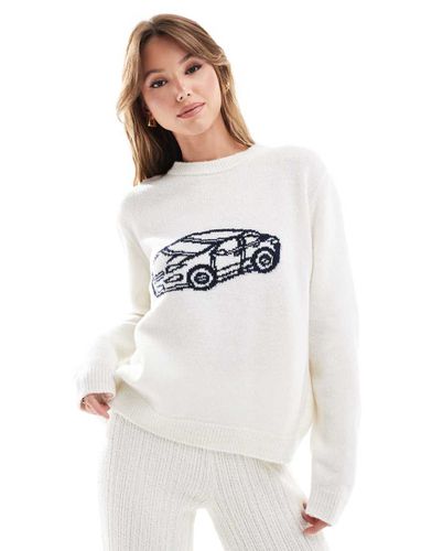 Maglione écru con grafica di auto - ASOS DESIGN - Modalova