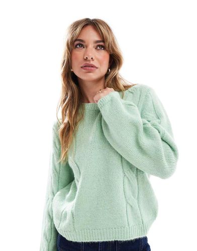 Maglione oversize pistacchio lavorato a trecce - ASOS DESIGN - Modalova