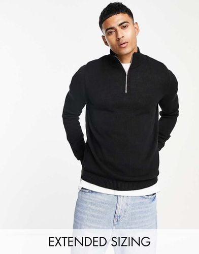 Maglione di media pesantezza in cotone con zip corta - ASOS DESIGN - Modalova