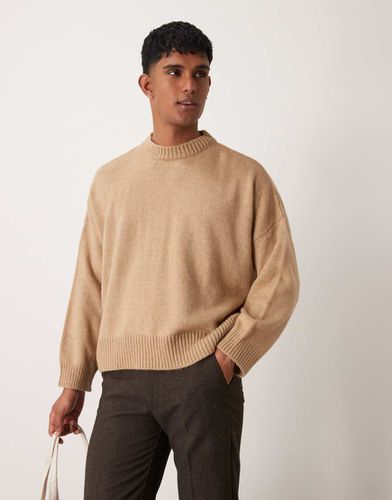 Maglione super oversize squadrato soffice in maglia beige - ASOS DESIGN - Modalova