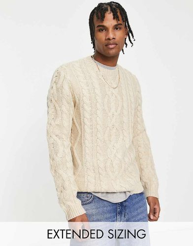 Maglione pesante lavorato a trecce écru - ASOS DESIGN - Modalova