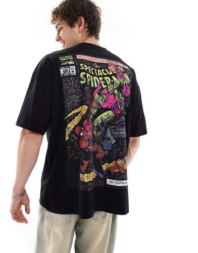 Marvel - T-shirt oversize nera con stampa di Spiderman - ASOS DESIGN - Modalova