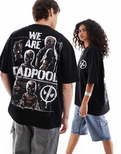 Marvel - T-shirt oversize unisex nera con stampa Deadpool sul davanti - ASOS DESIGN - Modalova