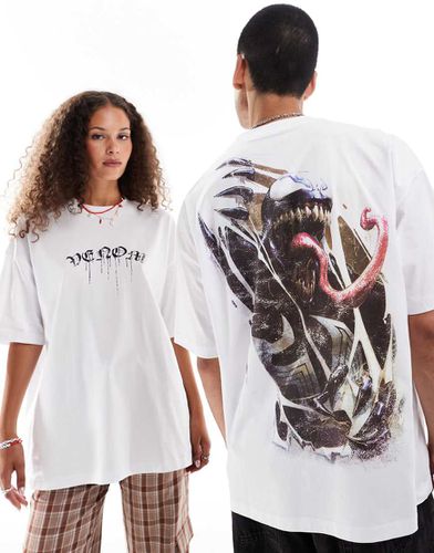 Marvel - T-shirt oversize unisex bianca con stampa di Venom - ASOS DESIGN - Modalova