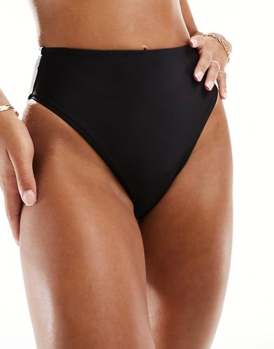 Mix and Match - Slip bikini sgambati super leviganti neri a vita alta - ASOS DESIGN - Modalova