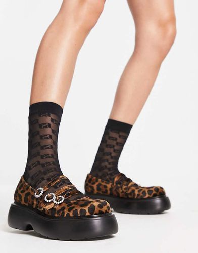 Missy - Scarpe Mary Jane leopardate con suola spessa e fibbie con strass - ASOS DESIGN - Modalova