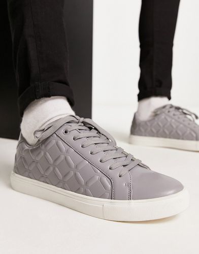 Sneakers stringate grigie con pannelli a rilievo - ASOS DESIGN - Modalova