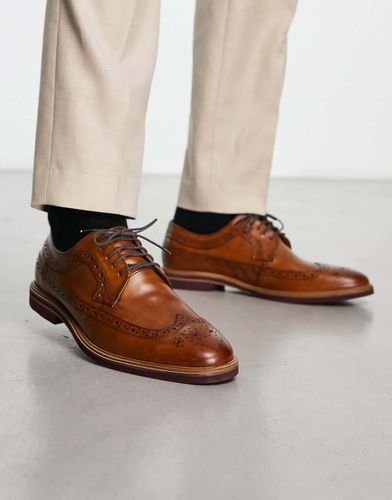 Scarpe brogue stringate in pelle color cuoio - ASOS DESIGN - Modalova