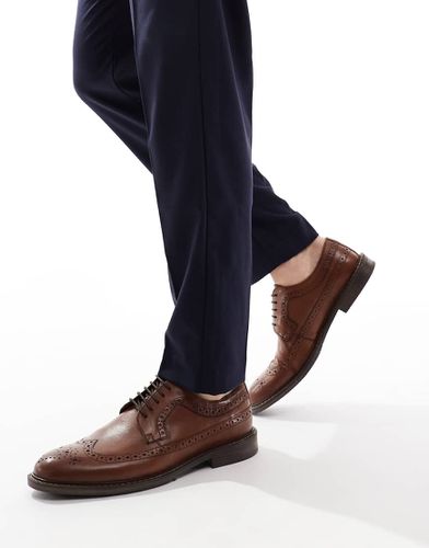 Scarpe brogue stringate in pelle color cuoio - ASOS DESIGN - Modalova