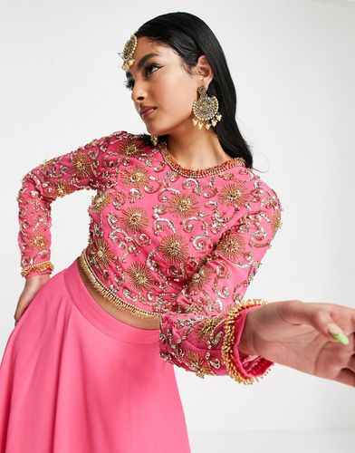 Starburst - Crop top da lehenga decorato - ASOS DESIGN - Modalova