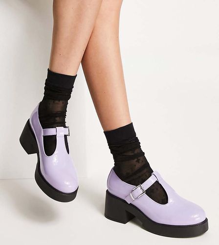 Stealth - Scarpe Mary Jane lilla a pianta larga con tacco e suola spessa - ASOS DESIGN - Modalova