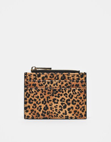 Portacarte con stampa leopardata - ASOS DESIGN - Modalova