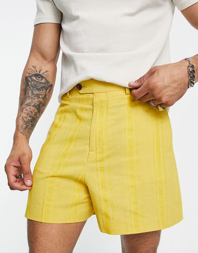 Pantaloncini bermuda eleganti color senape a righe - ASOS DESIGN - Modalova