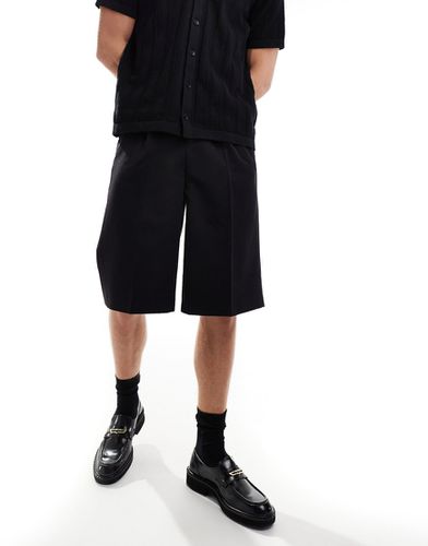 Pantaloncini eleganti con fondo ampio neri - ASOS DESIGN - Modalova