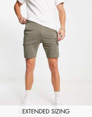 Pantaloncini kaki in jersey con tasche cargo - ASOS DESIGN - Modalova